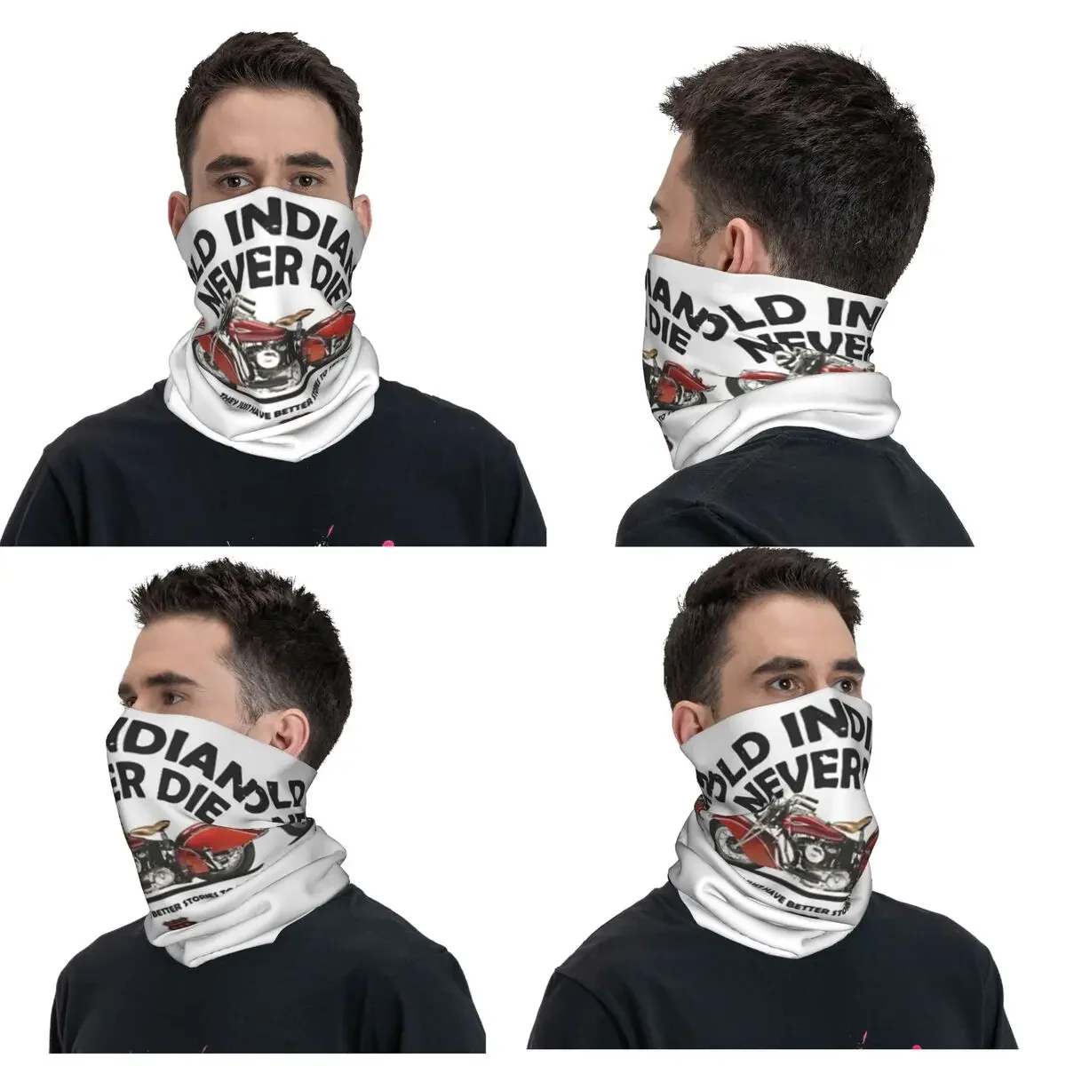 Motorcycle Motor Old Indians Never Die Bandana Neck Cover Printed Wrap Scarf Multi-use Balaclava Outdoor Sports Unisex Adult