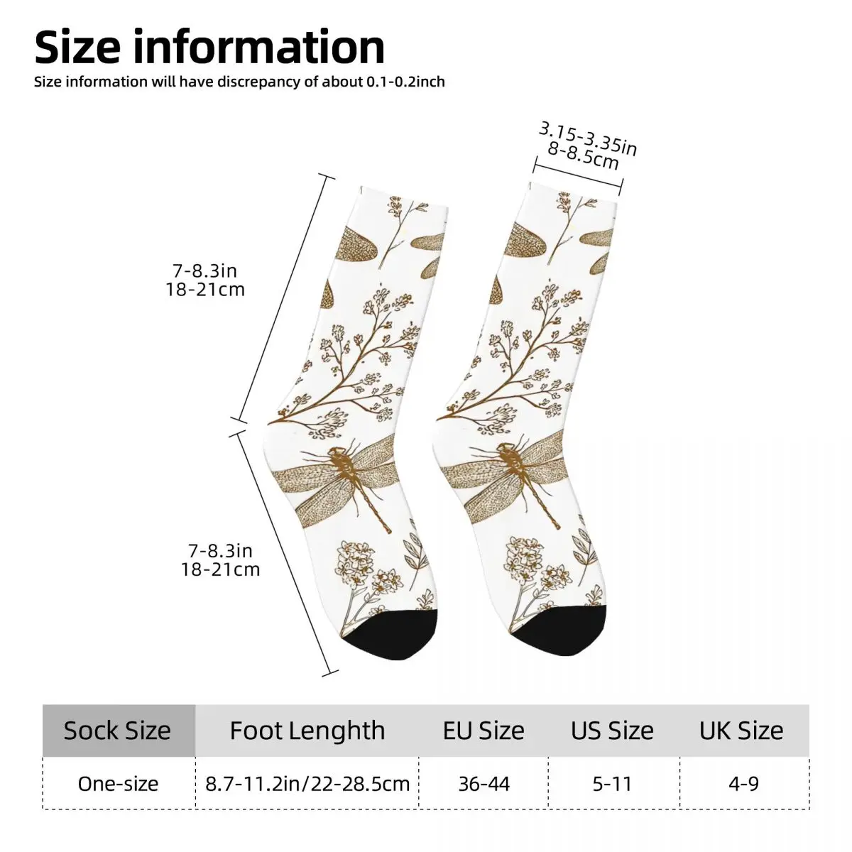 Dragonfly Sketch Art Socks Shopping 3D Print Boy Mid-calf Sock