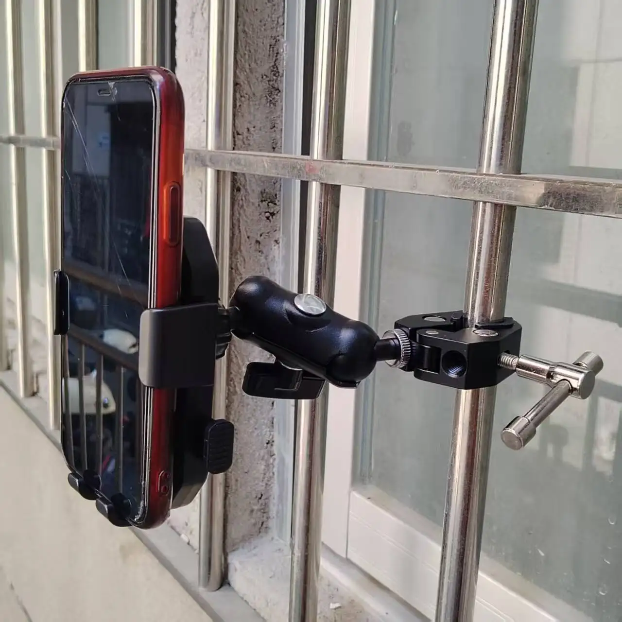 

Metal Clamp Mobile Phone Holder Small Cart Pull Support Clip Night Market Stall Stall Cart for Business And Daily Use