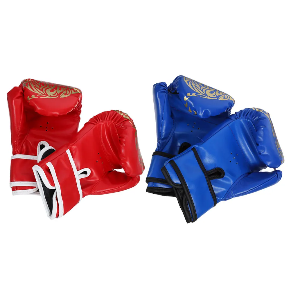 

Children's Boxing Gloves 2 Pairs PU Kids Sparring Cartoon Red Training Portable Thai Punching Gloves Kickboxing