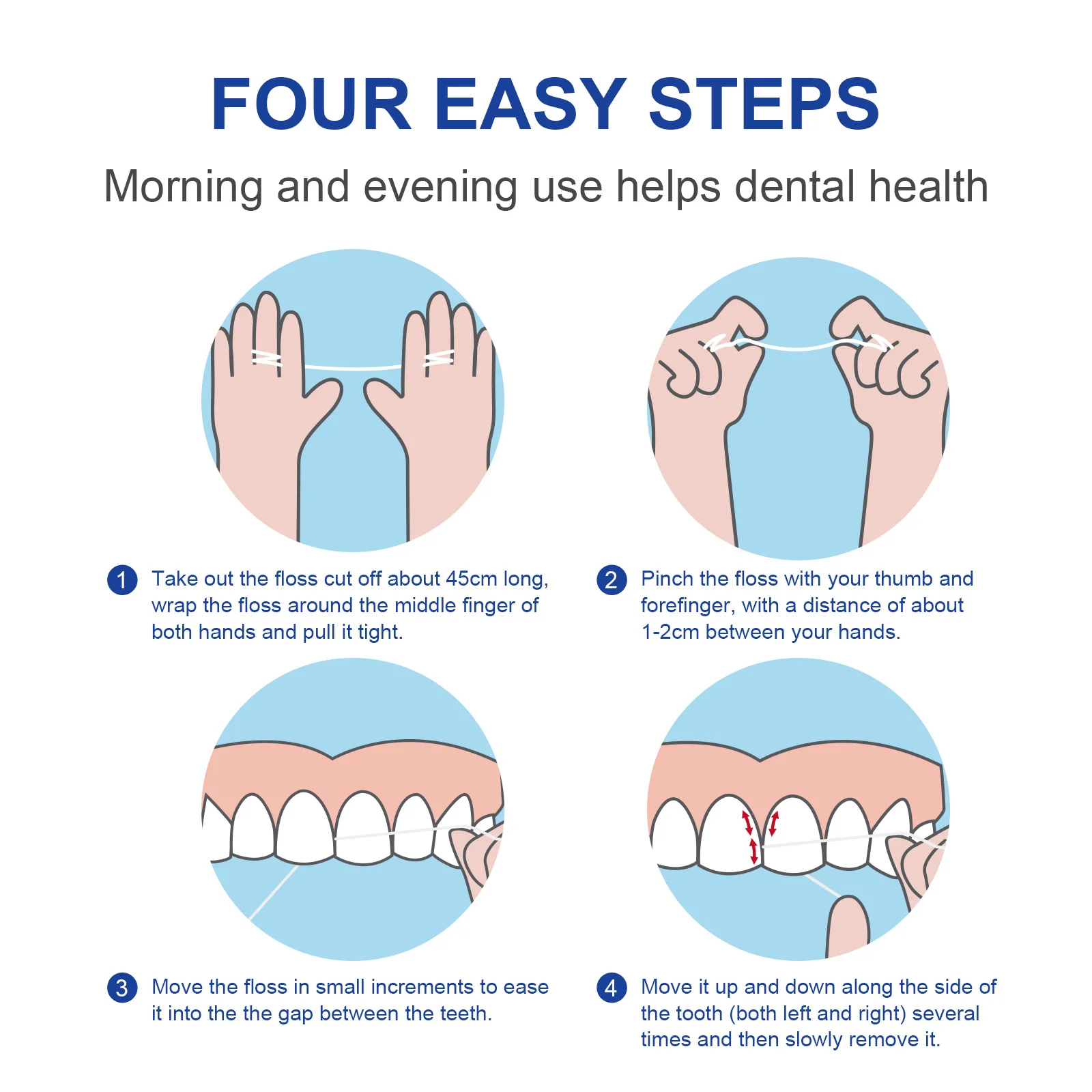 6 paquetes de hilo de menta, paquete duradero de 40 metros, hilo dental liso