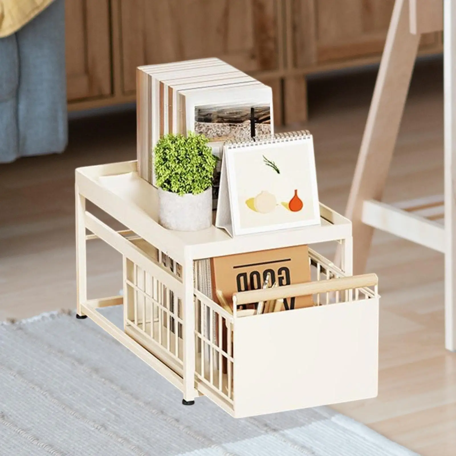 under Sink Rack Multipurpose Spice Rack Notebook Bookshelf Organizer