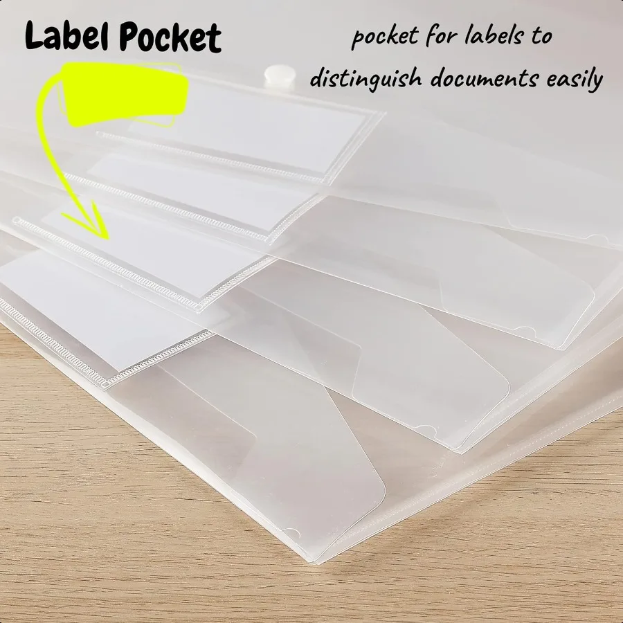 Clear Plastic Envelopes 4 Pack A4 Letter Size Plastic Envelopes with Snap Closure Poly Envelopes Clear Plastic Folders Plastic