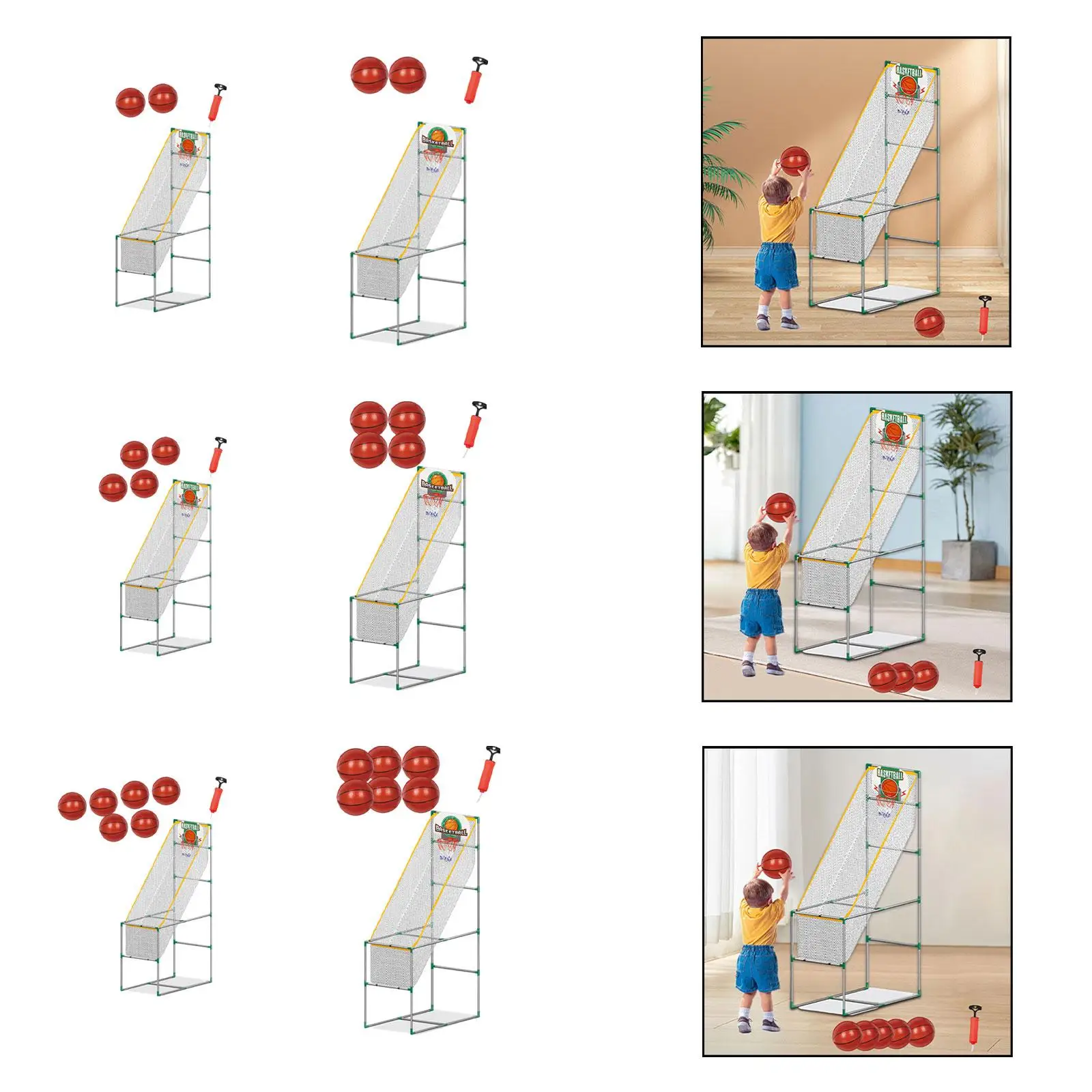 Permainan Basket Arcade Anak-Anak Aktivitas Menyenangkan Stand Basket Portabel yang Dapat Dilepas