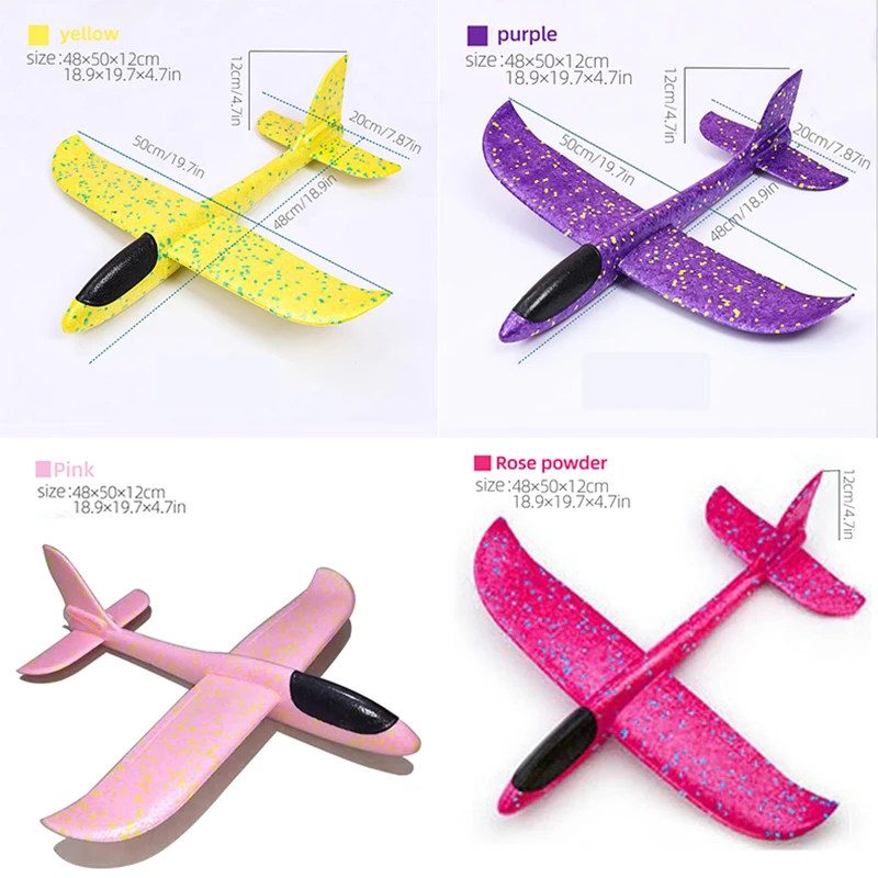

4Pcs Large Foam Hand-Thrown Glider Outdoor Learning Toy for Students Featuring Cone Shaped Design for Aerodynamic Performance