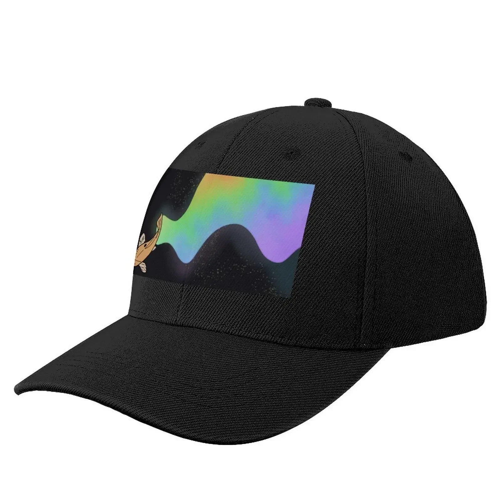 

Rainbow Koi Swimming in Space Baseball Cap Cosplay Beach Bag Hat Luxury Brand Custom Cap Women's Beach Men's