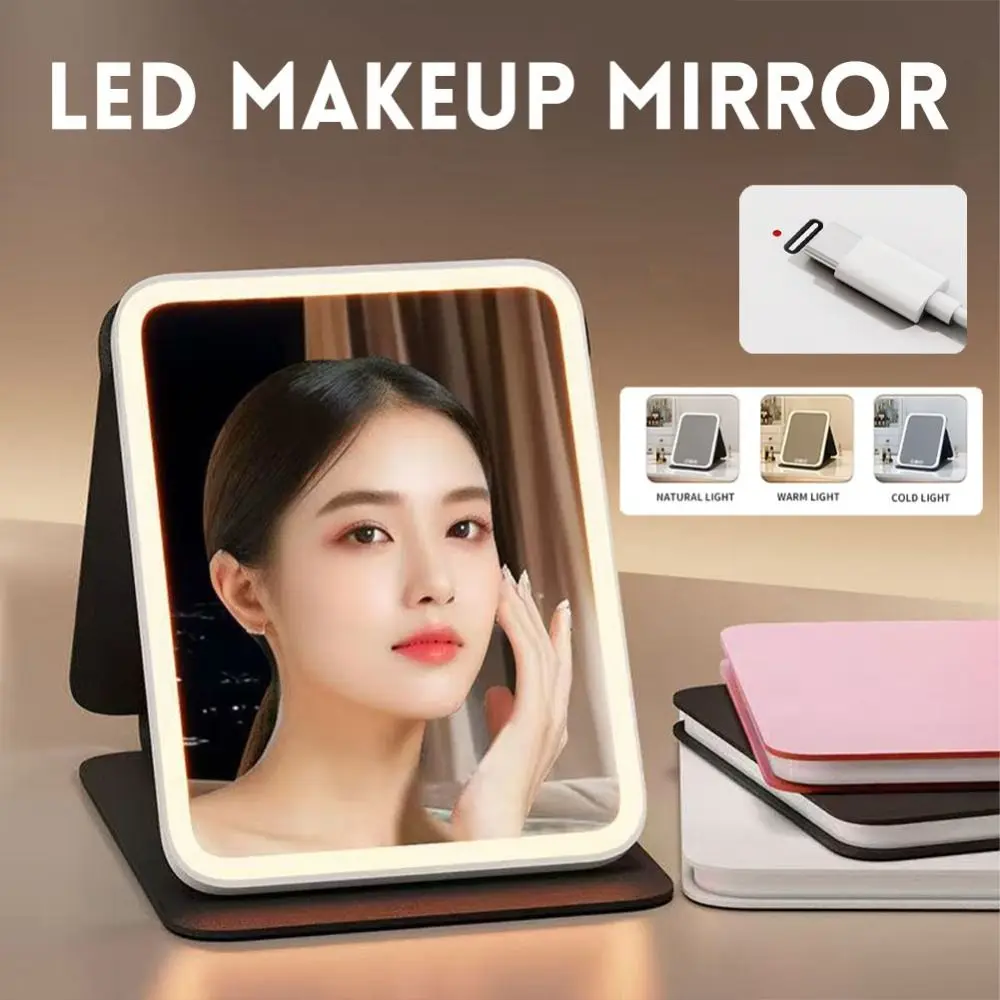 Intelligent Touch Makeup Mirror Charging Dimmable Desktop Cosmetic Mirror HD Clear Table Makeup Mirror Bathroom