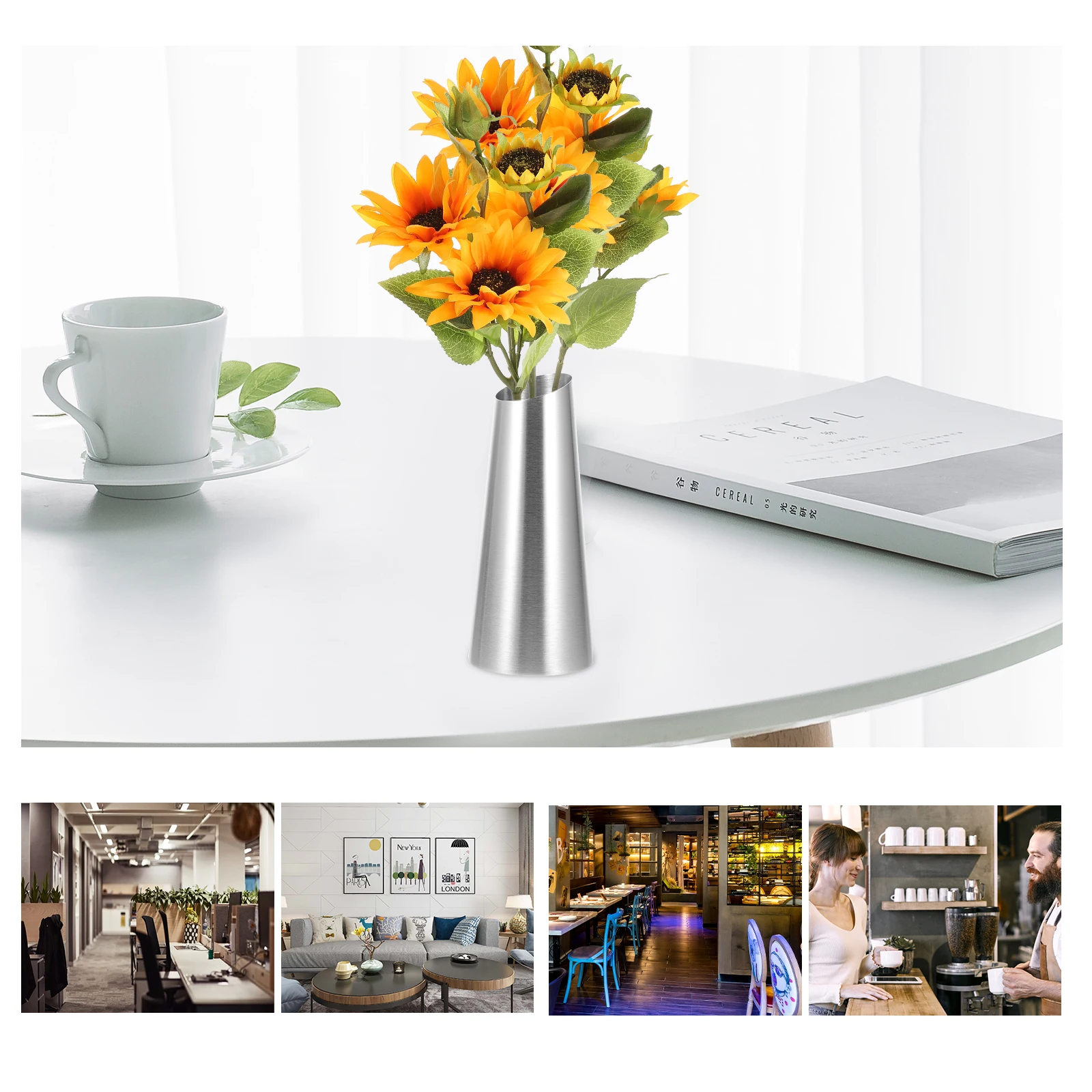 

4Pcs Artificial Sunflower Bouquet Realistic Fake Flowers Rustic Party Home Decor Craft Supply Artificial Sunflowers