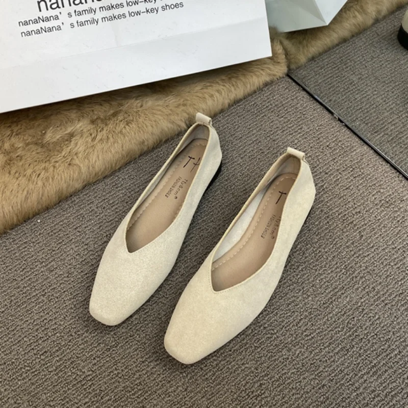 Bailamos-Ballerines Carrées Rouges et Souples pour Femme, Chaussures de Soirée Décontractées, Vintage