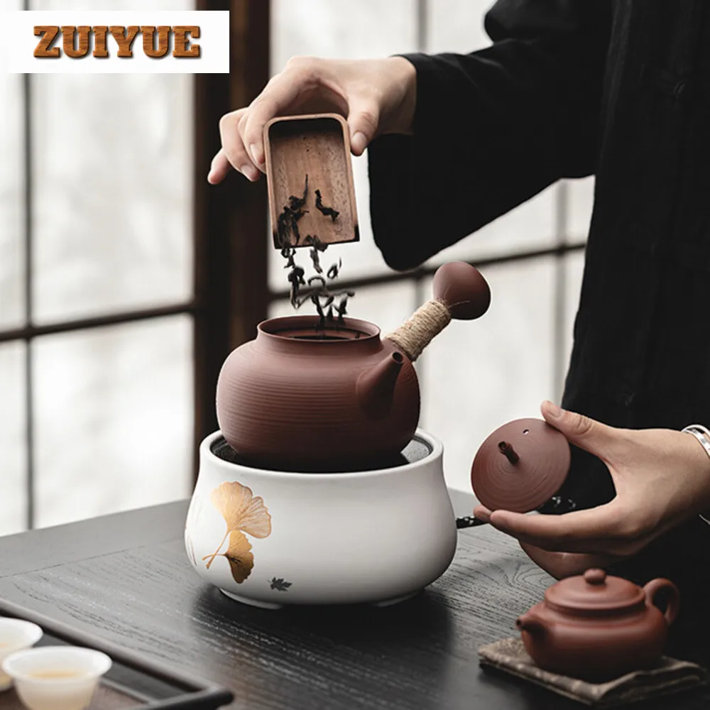 600ml Electric Pottery Stove Tea Making Pot Household Handmade Teapot Warmer Antique Tea Stove Kettle Tea Ceremony Collection