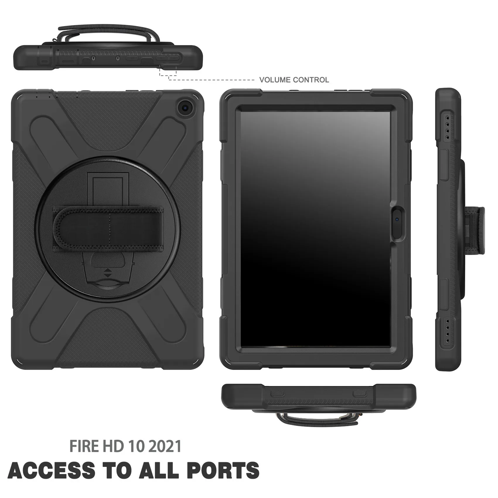 ABFN-For Fire HD 10Plus 11Th Generation (2021 Version) Hand Strap Strap Silicone Protective Case, 261X179x23mm