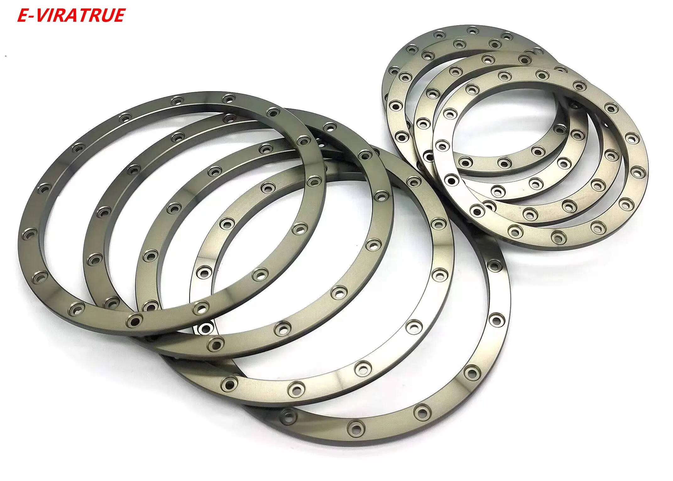 E-VIRATRUE Hard Anodized Aluminum Inner&Outer Lock Ring For Losi Super BAJA REY 1/6 8pcs