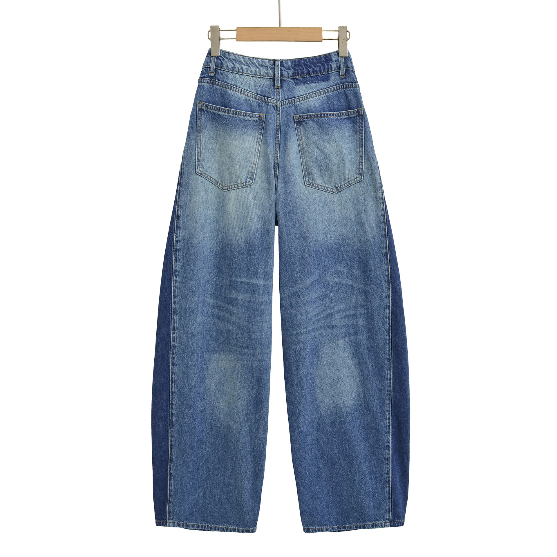 Denim Pant Women Jeans Vintage Long Pants High Waist Straight Trousers Y2k Streetwear Elegant Splice Work Casual Loose Summer