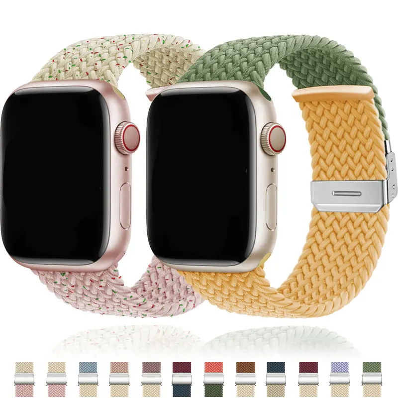 Cinturino elastico intrecciato per cinturino Apple Watch 49mm 45mm 44mm 42mm 41 40mm 46mm Bracciale in nylon iWatch Ultra Se Serie 10 9 8 7 6 5 4