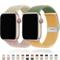 Braided Stretchy Band for Apple Watch Strap 49mm 45mm 44mm 42mm 41 40mm 46mm Nylon Bracelet iWatch Ultra Se Serie 10 9 8 7 6 5 4