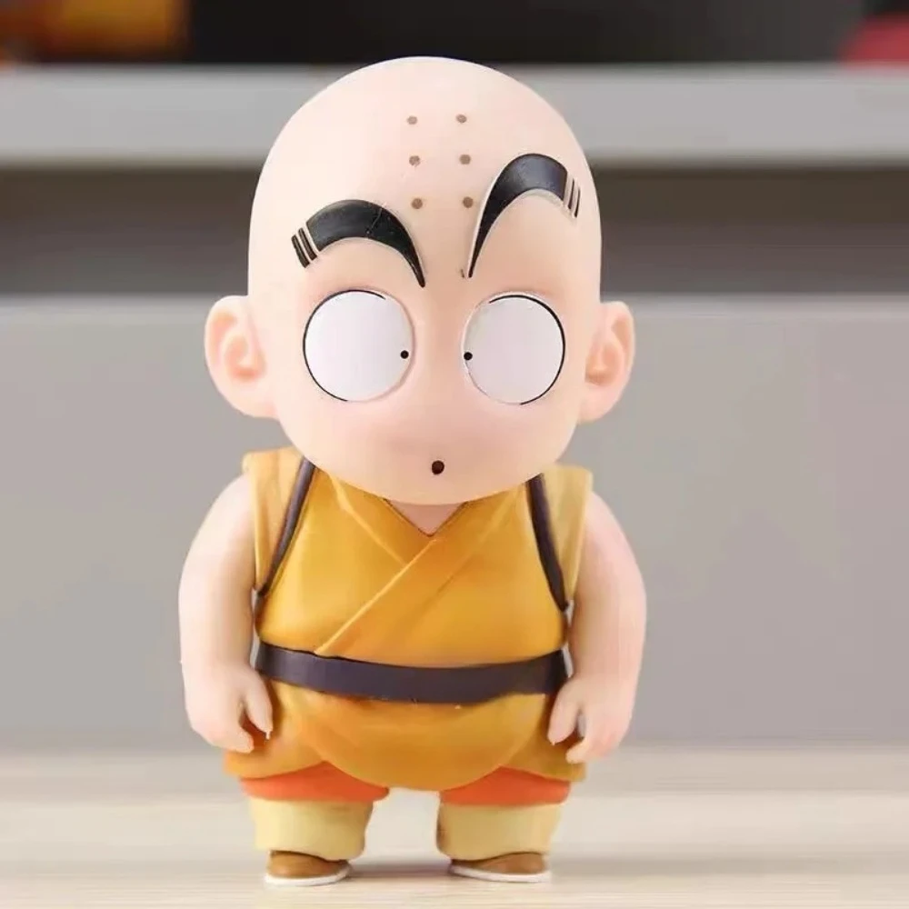 애니메이션 드래곤 볼 손오공 애니메이션 피규어 Krillin Fuguire 어린 시절 귀여운 모델 PVC 동상 책상 장식품 컬렉션 장난감 선물