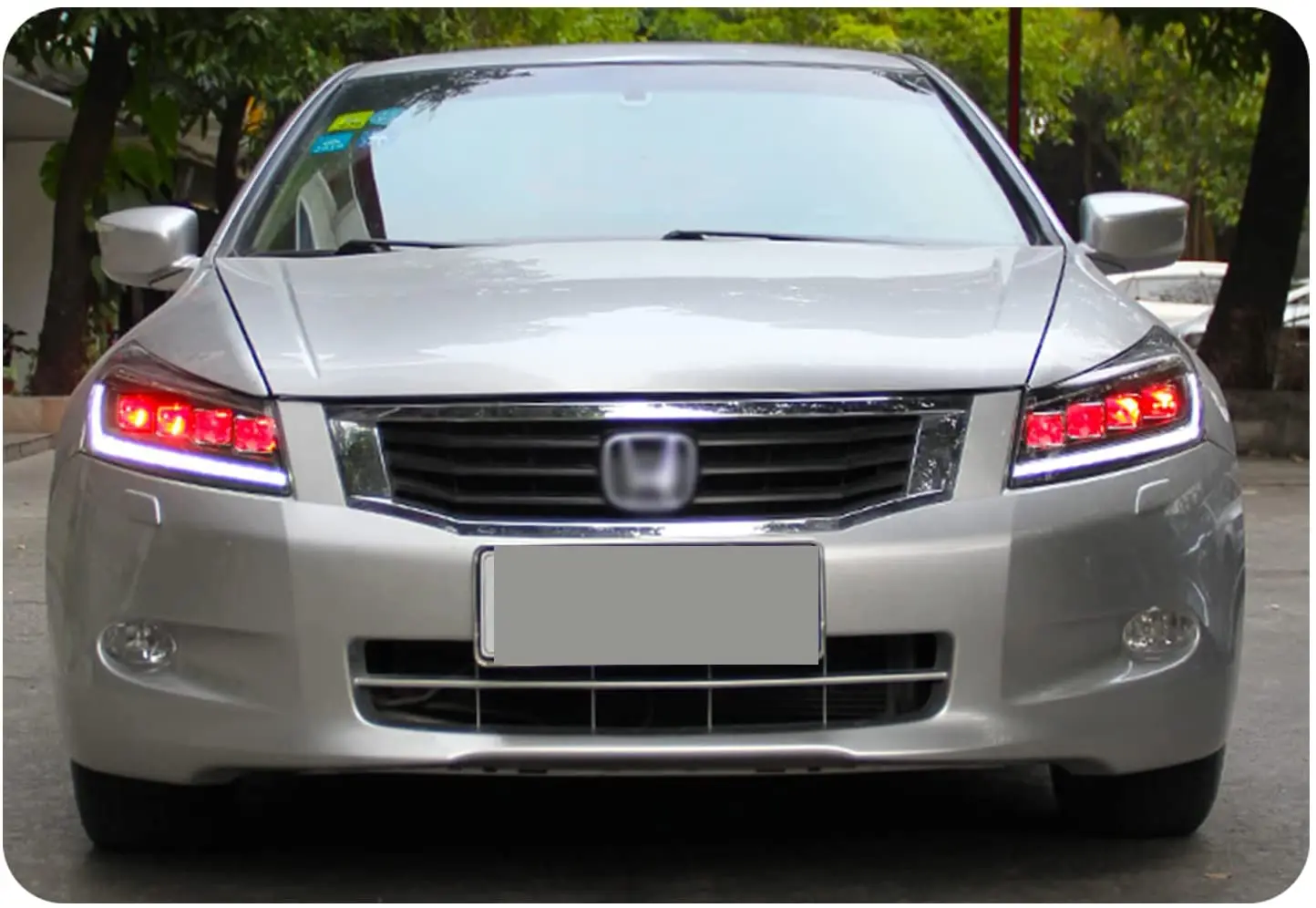 LED Headlights for Honda Accord 8Th Gen 2008-2012 With The Start Up Animation Demon Eyes Front Lamp Assembly