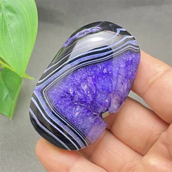Natural Purple Agate Palm And Heart Shape Hand Polished Spiritual Ornaments Home Decoration Holiday Gifts