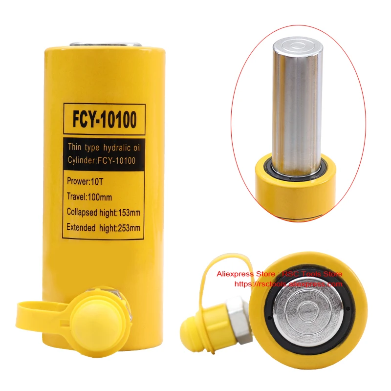 Long Type Hydraulic Cylinder FCY-10100 Hydraulic Jack with 10T Output, 100mm Piston Stroke