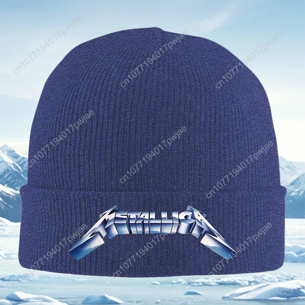 Metallica logo metal bold rock band Men Women Unisex Knitted Hat Beanie Pullover Cap Winter Thermal Warm Christmas Outdoor Cycli