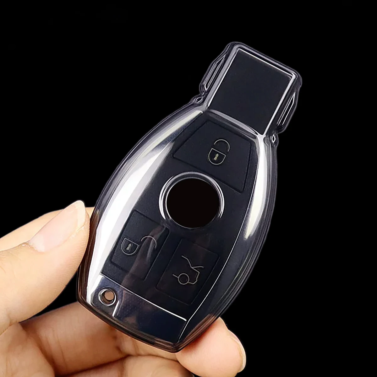 Transparent TPU Car Key Case Accessories For Mercedes Benz W176 W246 W204 W205 W212 W221 W166 X253 C253 W463 C117 C218 X156 R172