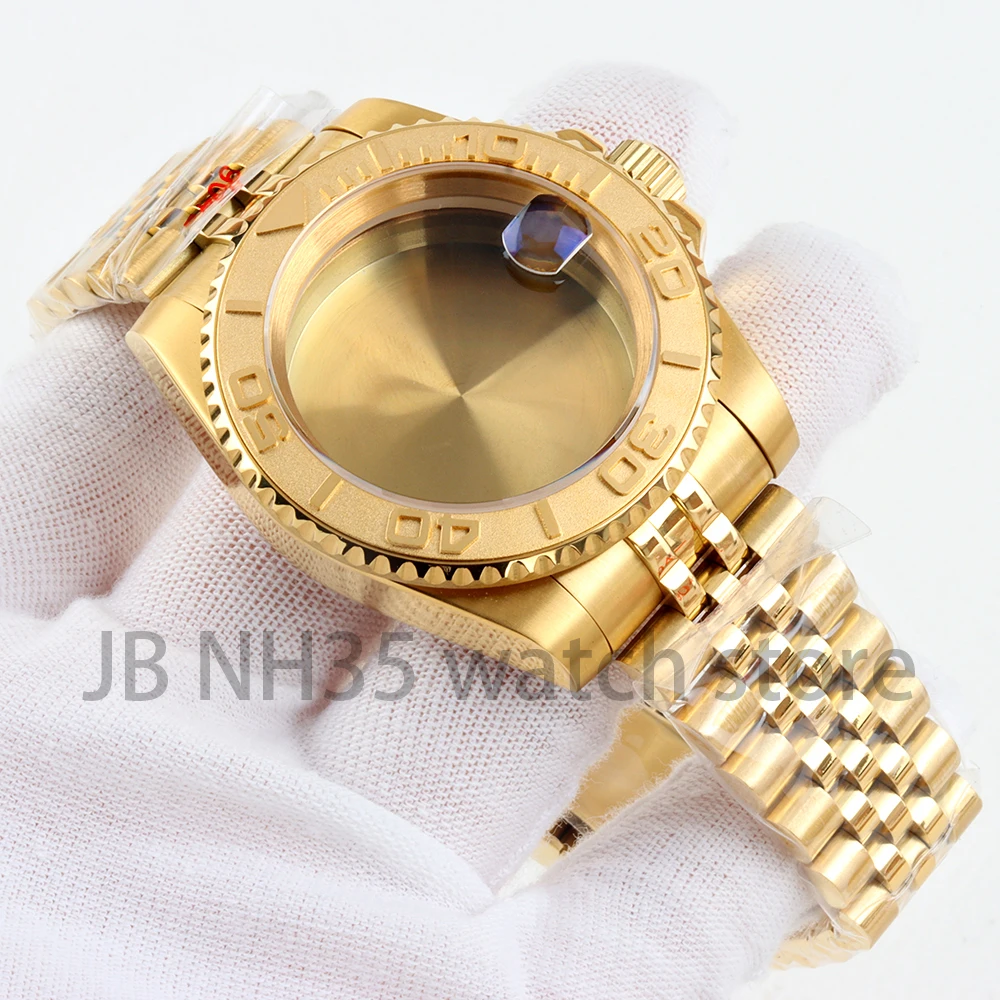 

Gold 40mm Men's Case Nh35 Watch Cases Accessories for Yacht-master NH34/NH35/NH36/NH38 Movement Sapphire Glass Stainless Steel