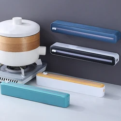 2in1 Plastic Wrap Dispenser Cling Film Dispenser Cutter Saran Wrap Dispenser Aluminum Foil Parchment Paper Injector Kitchen Tool