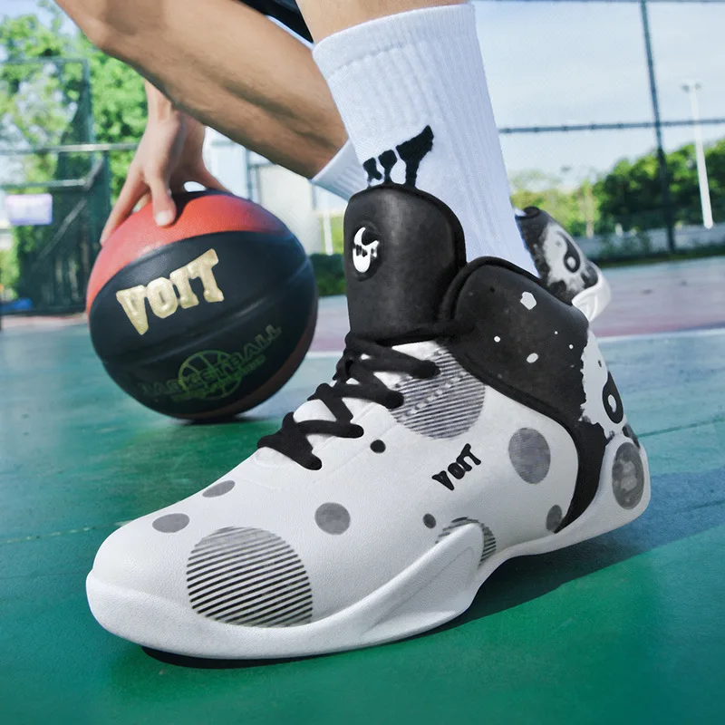 Kids VOIT2024 Basketball Shoes Leather New Non-slip Actual Combat Sports Boots