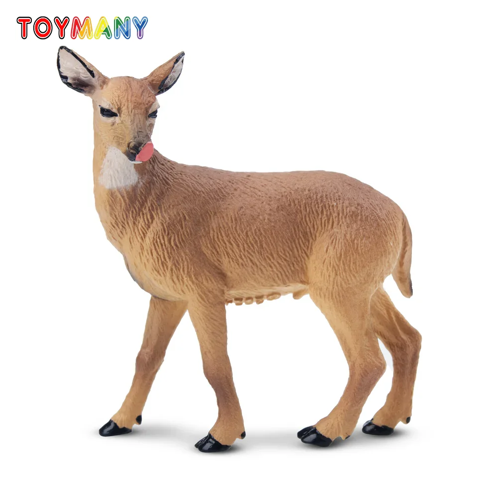

Toymany Simulation White-tailed Deer Wildlife Animal Model Toy Mini Figures Dolls Action Figurines Toys Children Gift Cake Decor