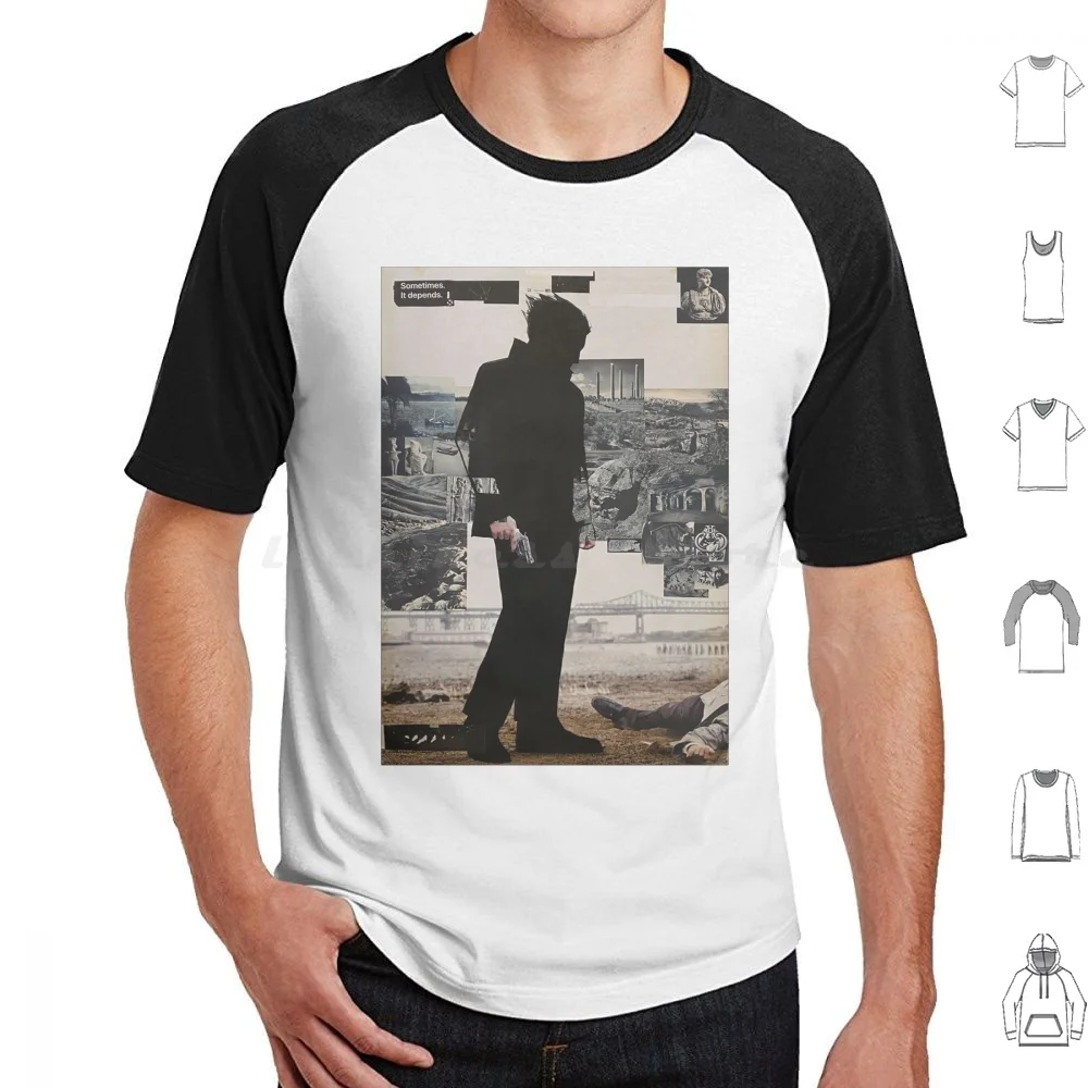 Darkness : Man T Shirt 6xl Cotton Cool Tee Black Evil Darkness Shooter Gun Collage Nero Chaos Death Ancient Monochrome Depp