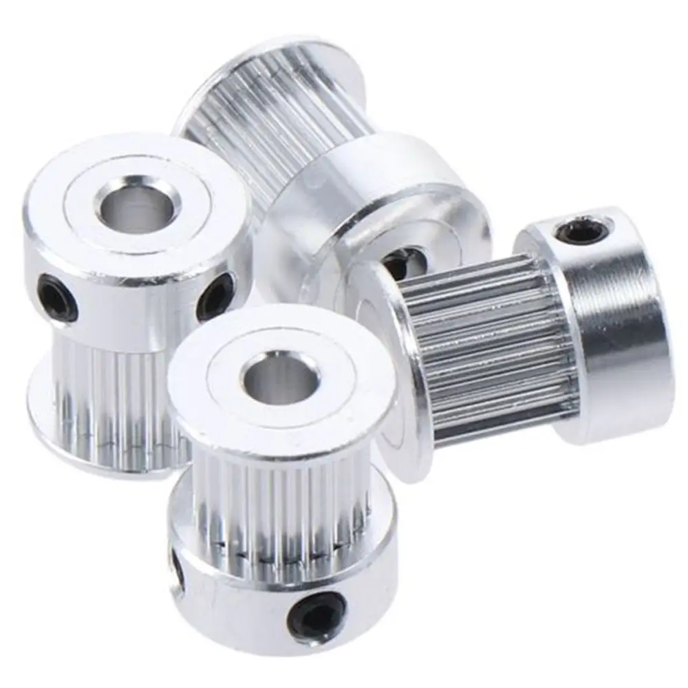 5Pcs 20 Teeth 2GT Timing Pulley GT2 Pulley Aluminum 10mm Width Timing Pulleys Bore 5mm Synchronous Wheel 3D Printer