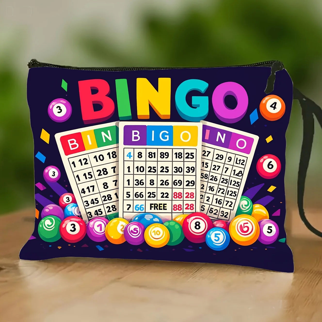 

Colorful Bingo Print Toiletry Bag Student Stationery Pouch Travel Makeup Storage Bag a Gift for Friends Family And Classmat