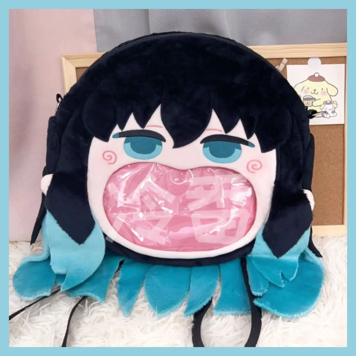 Anime Attribute Tokitou Muichirou Zaino itabag in peluche a bocca grande Borsa a tracolla trasparente Borsa a tracolla per studenti