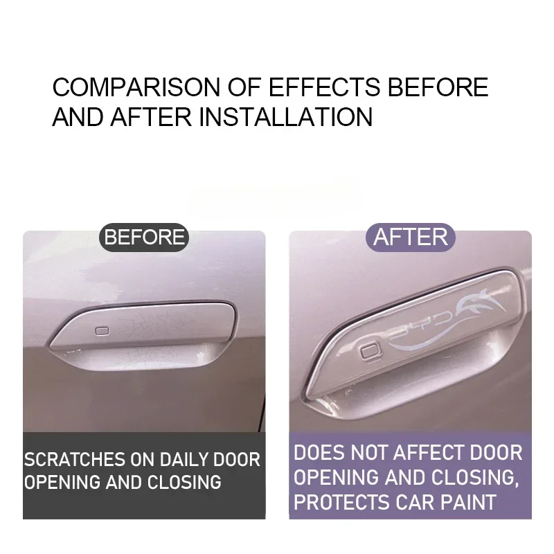 Car Door Bowl Handle Anti Scratch Film Bumper Protector Sticker For BYD Dolphin Transparent Sticker Anti-Collision Protection