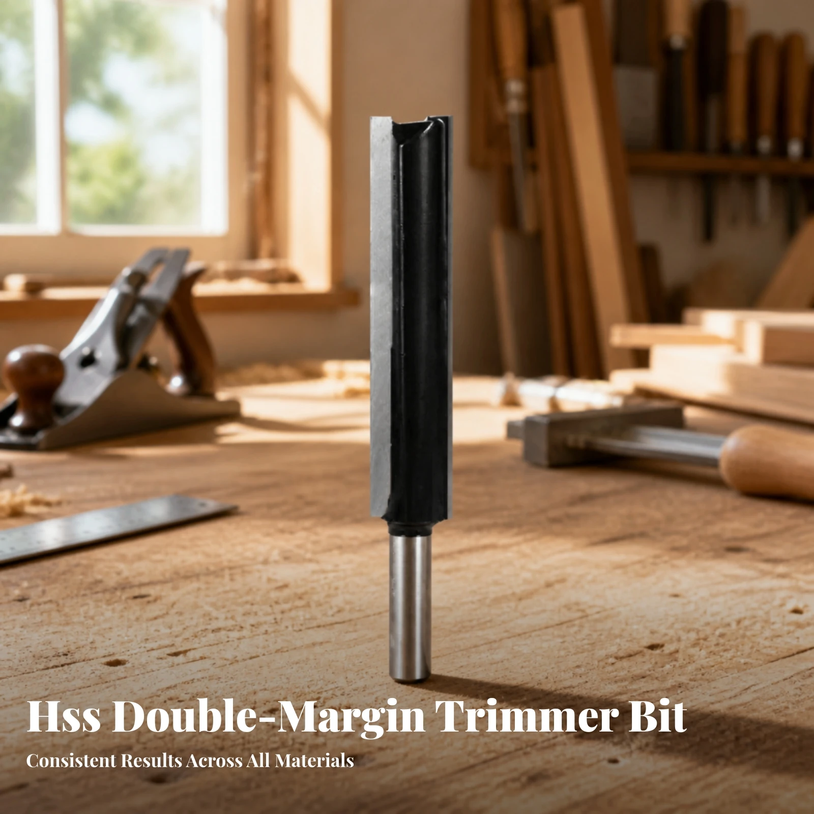Straight Grooving Bit Double Flute Grooving Router Bit Tool Heat-Treated Sharp for Woodworkers, Joinery, Cabinetry