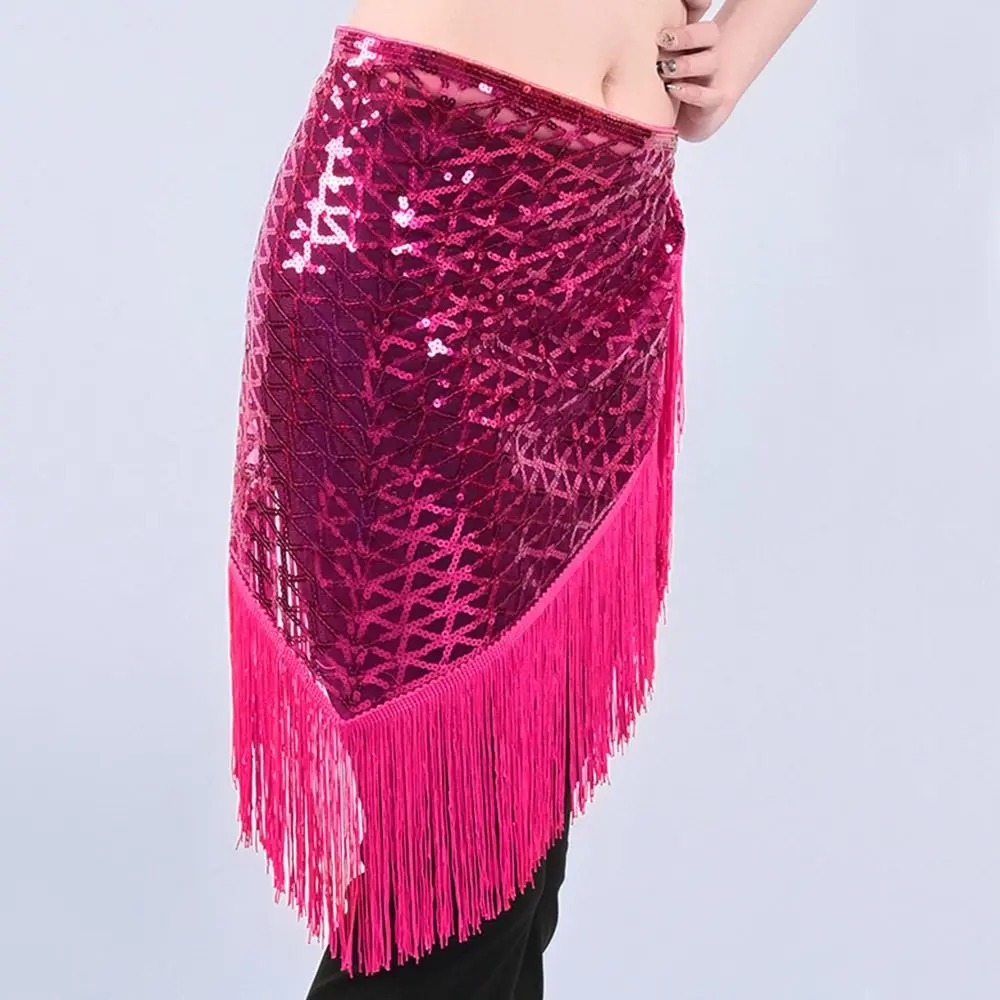 Fashion Tassel Belly Dance Hip Scarf Sequins Bohemian Waist Chain Crochet Dancer Skirt Show Costumes