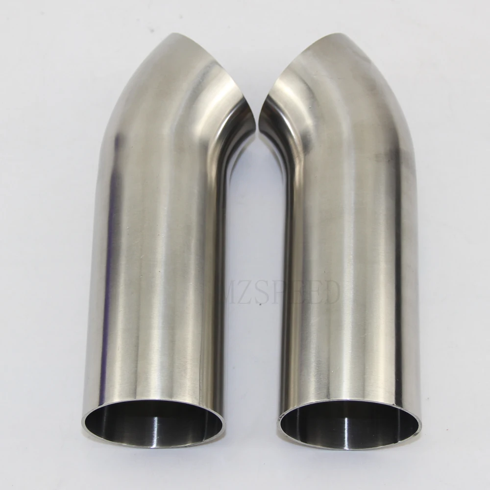 19mm-63mm long 50mm Health level 304 stainless steel welded 45 degree elbow polished extended straight edge 50 mm