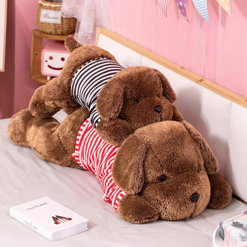 120CM Giant Kawaii Soft Down Cotton Dog Plush Pillow Doll Stuffed Pet Doll Baby Sleep Pillow Accompany Gift for Girlfriend