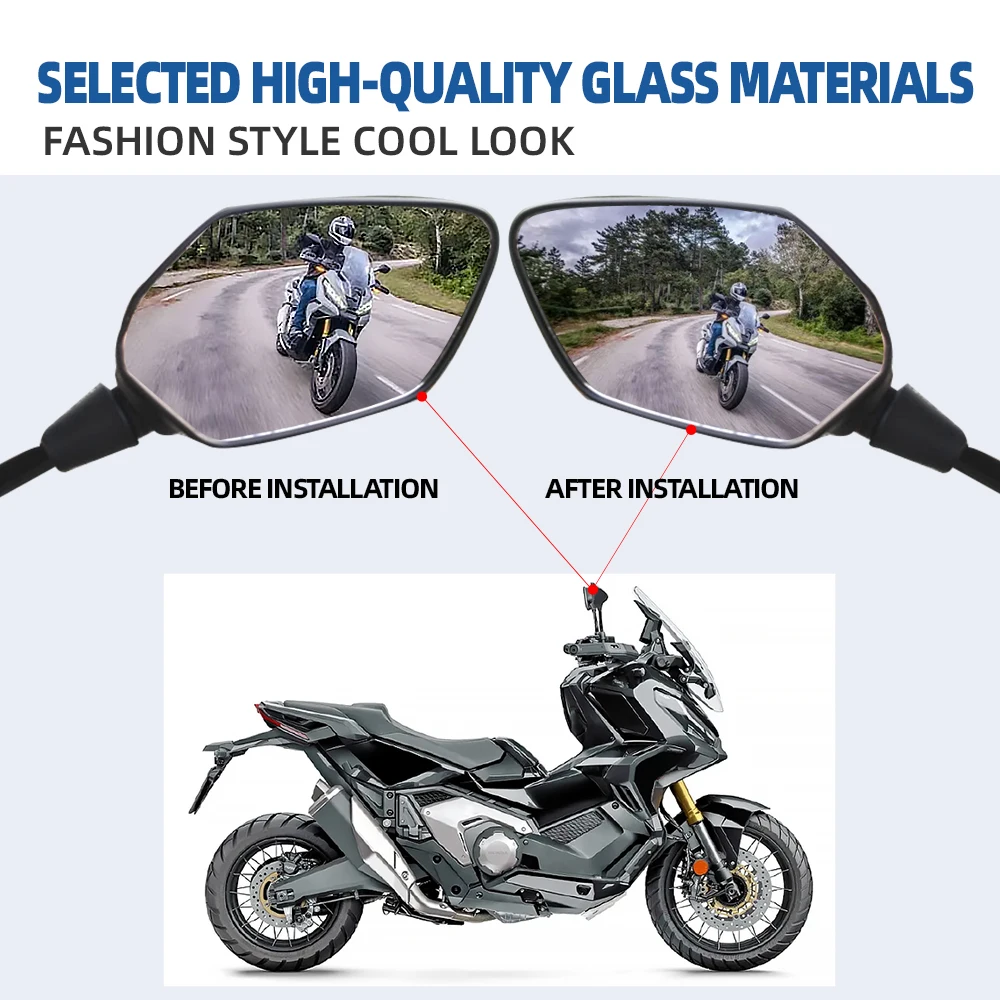 For HONDA X-ADV 750 XADV750 XADV X ADV 750 Motorcycle Rearview Mirror Convex Mirror Increase View Vision Side Mirror Lens 2023