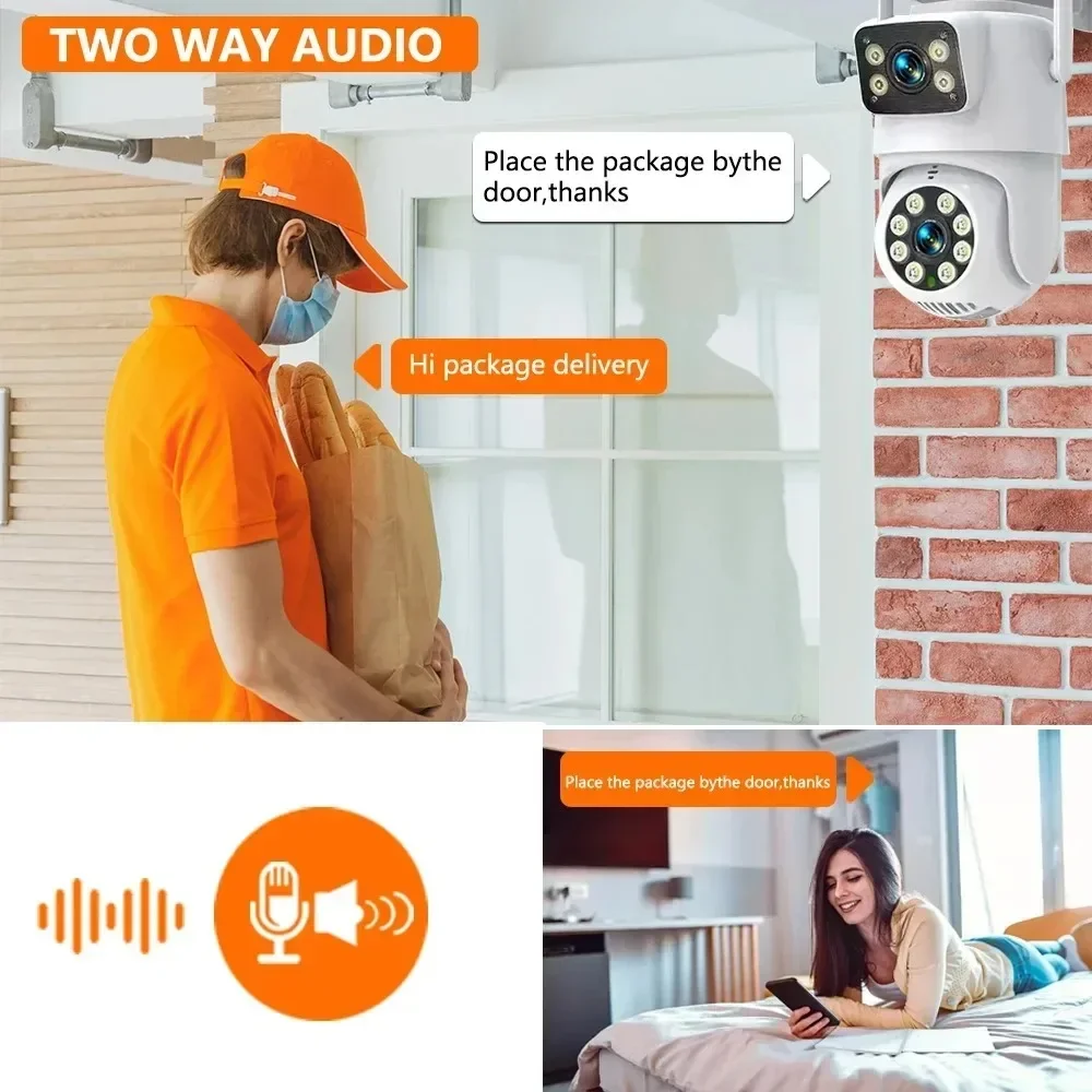 CCTV Security 10 Channel 8MP Dual Lens PTZ Camera 5MP 10.1" LCD Screen Monitor Wifi NVR Kit Wireless Home Security Camera System