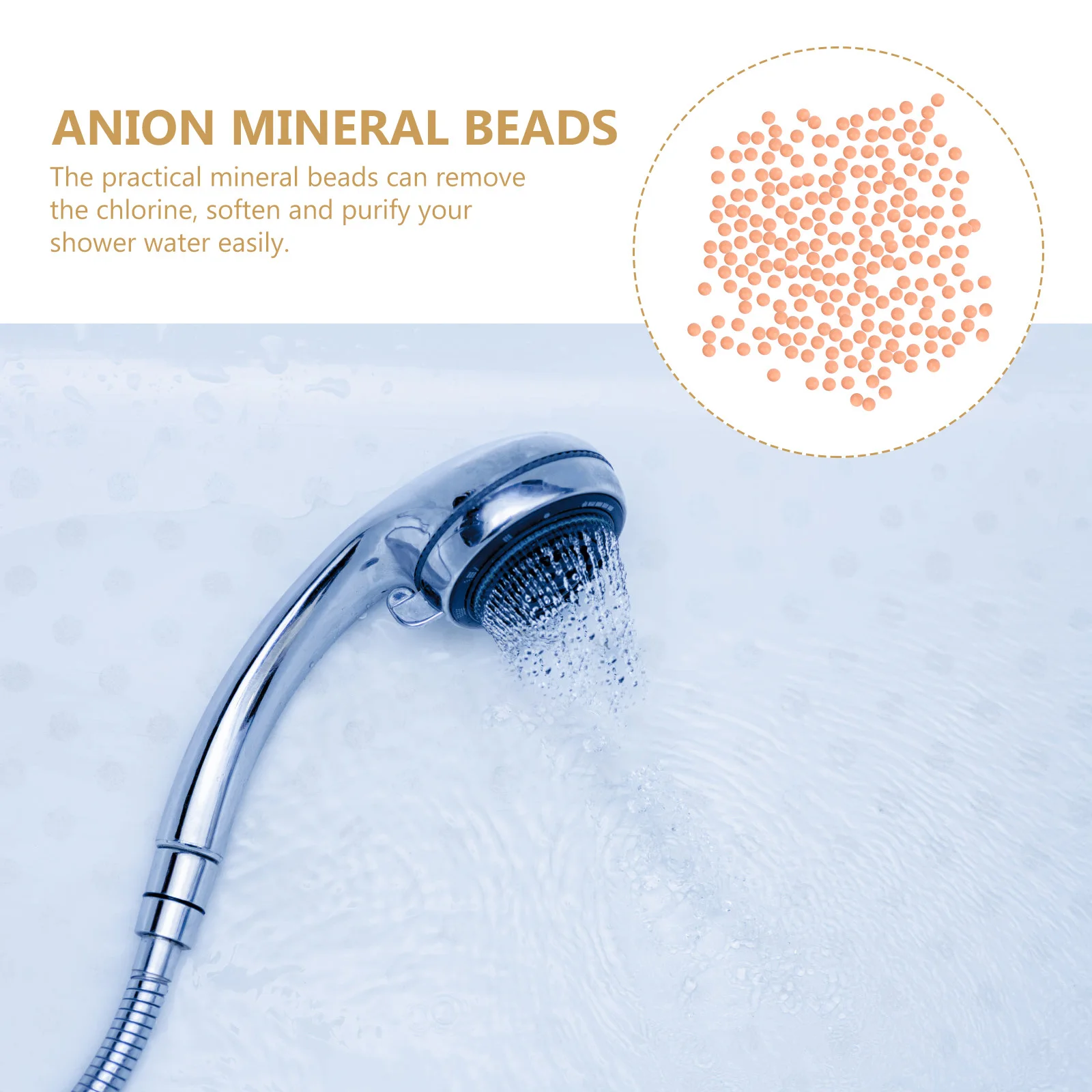 

4pcs Filter Anion Beads For Shower Head Water Purifying Soften Hard Water Remove Chlorine Negative Ions Ball