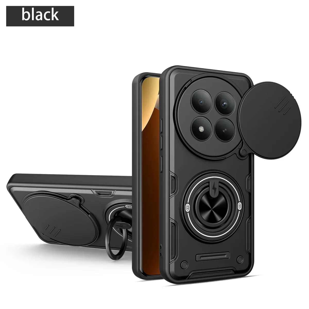 Handyhülle für Xiaomi Redmi Note 15 Pro+ 5G 15Pro Xiaomi15T Pro mit Schiebe-Kameraschutz, Magnetring-Halterung und Hybrid-Cover
