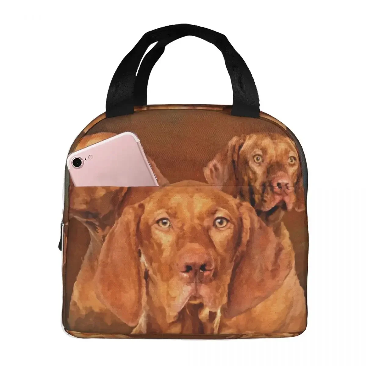 

Vizsla - Hungarian Pointer Collage Insulated Lunch Bags Portable Picnic Bags Thermal Cooler Lunch Box Lunch Tote for Woman Work