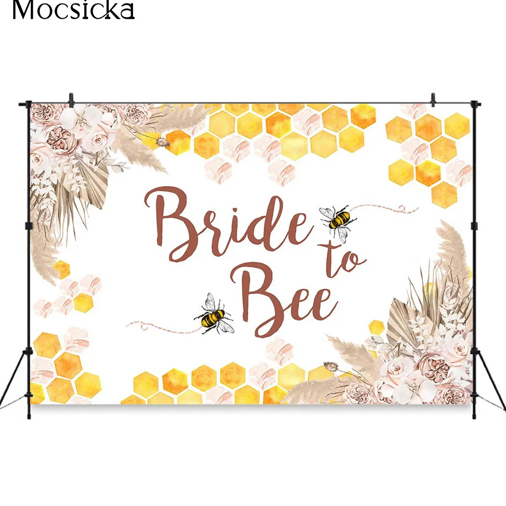 Baby Bee Sweet Honey Yellow Background Decoration Banner Flower Boy Girl 1st Birthday Party Backdrop Newborn Wedding Photozone