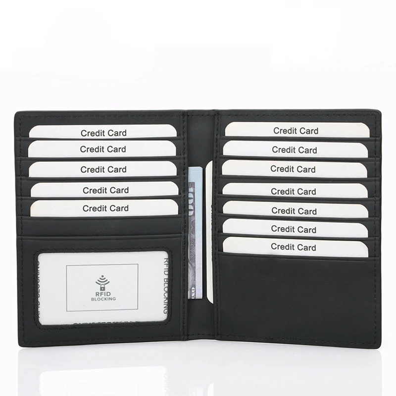 

New Style Fashion Casual Real Pickup Bag Large Capacity RFID Anti theft Swipe Card Bag Multi Card Holder