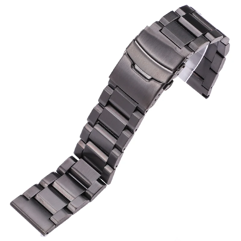 Stainless Steel Watch Band Bracelet 18mm 20mm 22mm 24mm Women Men Strap Black Silver Brushed Watchbands