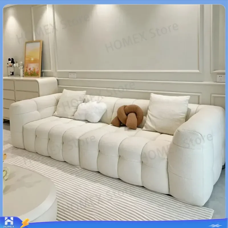 Custom Size Compressed Fabric Sofa Hand Tufted Design Integrated Sponge Roll Pack Shipping Multiple Colors Living Room