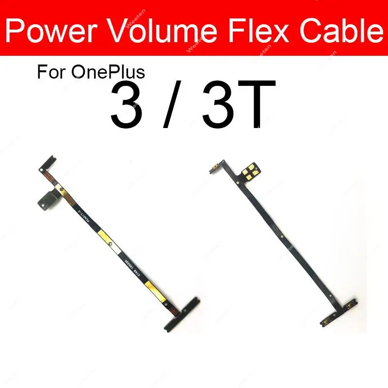 Volume Power Flex Cable For OnePlus 1+ X 1 2 3 3T 5 5T 6 6T 7 Side Power Volume Button On Off Side Keys Ribbon with Adhesive