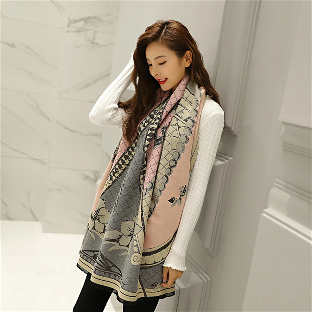 

Qiu dong season in Europe and the double 2022 new large imitation cashmere shawl scarf XF004