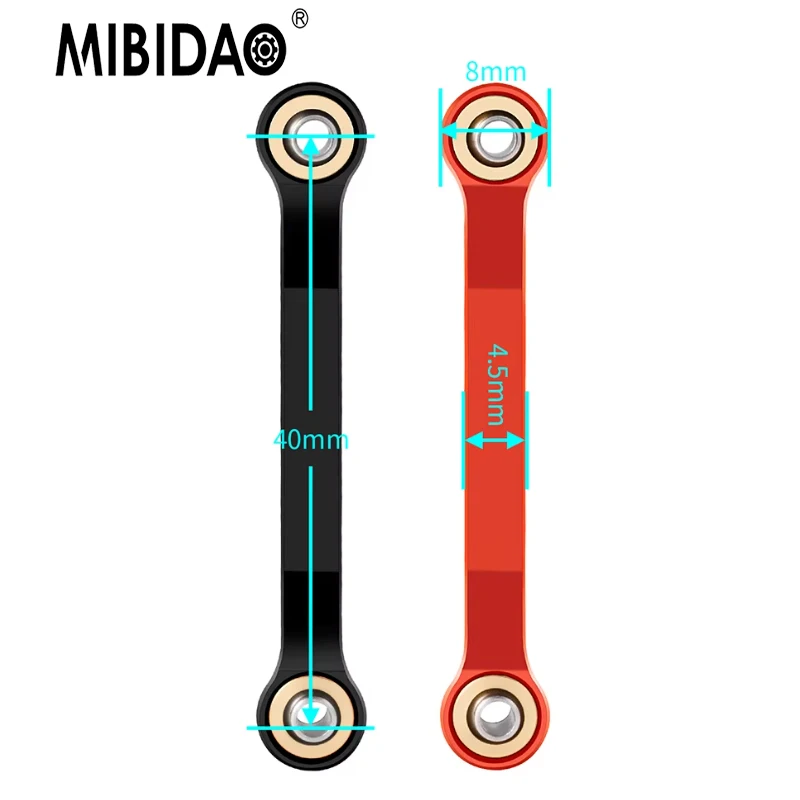 

MIBIDAO 1pair Aluminum Alloy 50mm Steering Link Bar for GRANITE GROM Typhon Grom RC Crawler Car Upgrade Accessories